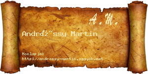Andrássy Martin névjegykártya